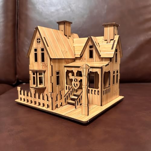 Log Cabin Mini House 3D Wooden Puzzle Building Kit for Adults Teens