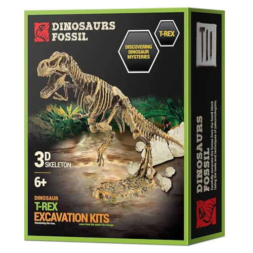 VIBIRIT Dig Up Dinosaurs Skeleton Set,Dinosaur Digging Fossil Kit Model Toys,Excavation Kits for kids5-12year,Educational Realistic Toys for Kids,Boys,Girls - style: Tyrannosaurus Rex