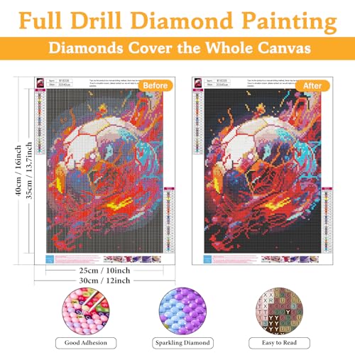 Diamond Art Kits for Adults & Beginners, Soccer Diamond Painting Kit - color: HMDPUS-26103