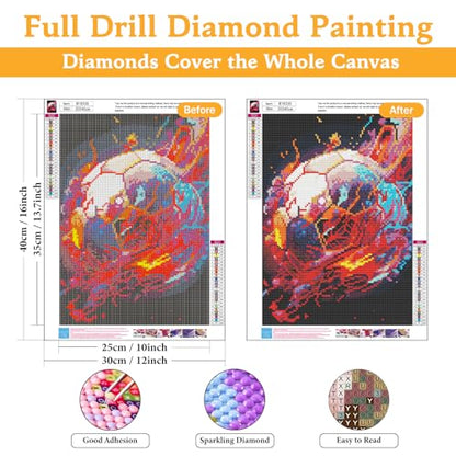 Diamond Art Kits for Adults & Beginners, Soccer Diamond Painting Kit - color: HMDPUS-26103
