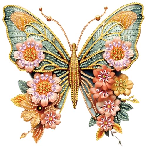 JATOK Diamond Art Kits for Adults, Butterfly and Flower, Special Shaped Gem - color: pick