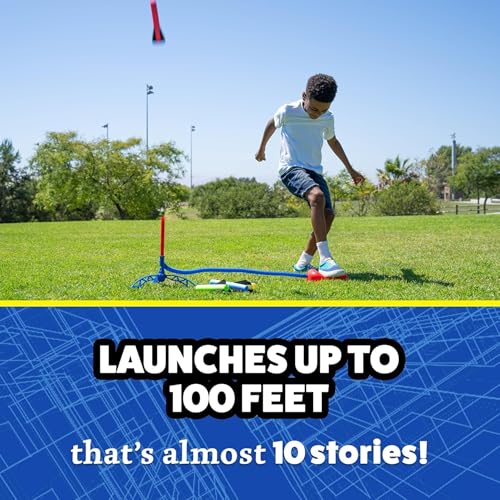 Stomp Rocket Jr Multi-Color Rocket Launcher for Kids, 8 Rockets