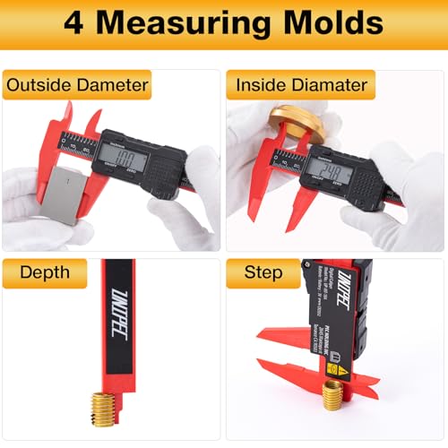 6" Electronic Digital Caliper with LCD Screen - color: Red