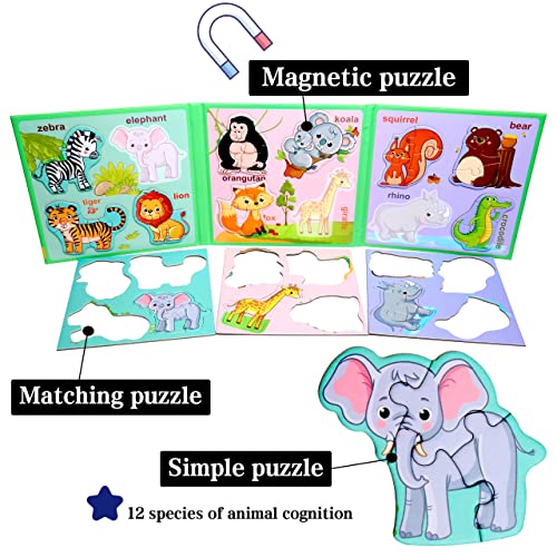 Magnetic Puzzles for Kids Ages 3-5, Travel Toddler Animal Puzzle Toy - style: Animal