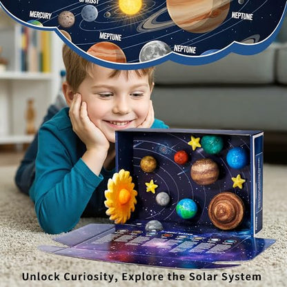 Pllieay 3D Solar System Model Kit, Solar System Kit with Display Box