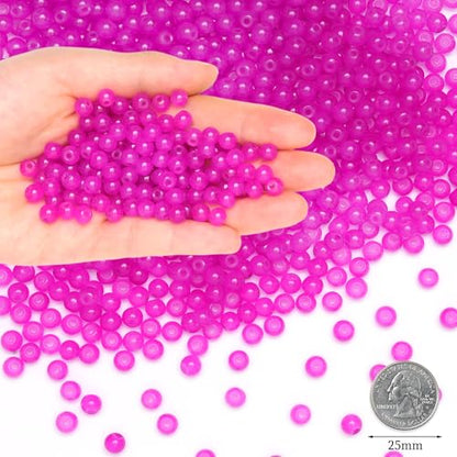 500Pcs Pink Red Glass Beads for Jewelry Making Kit - color: Pink Red