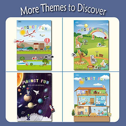 Magnetic Portable Playboard Doll House Family Magnets Learning Travel Toy (65 Pcs) - style: DOLL HOUSE