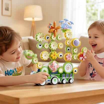 4 in 1 STEM Gear Toys for Kids Ages 3+, Educational Building Blocks, 71Pcs - size: 71 PCS