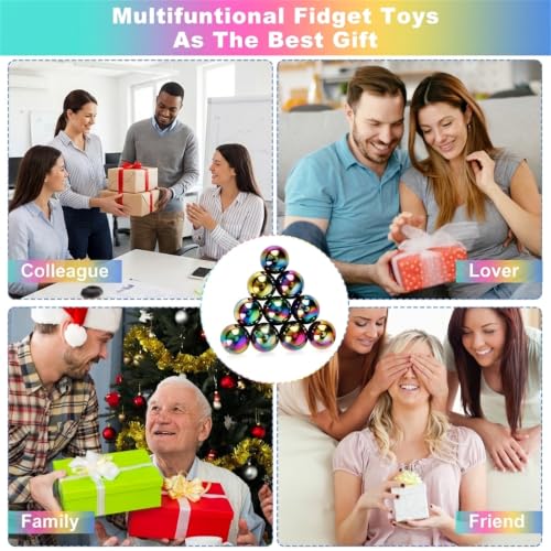 10Pcs Rainbow Hematite Magnetic Stone Kit, DIY Round Polished Magnets for Home Office Kitchen, Educational Science Kit for Wall Stickers, Building Gadgets for Gift - color: 10pcs Rainbow Round Stone