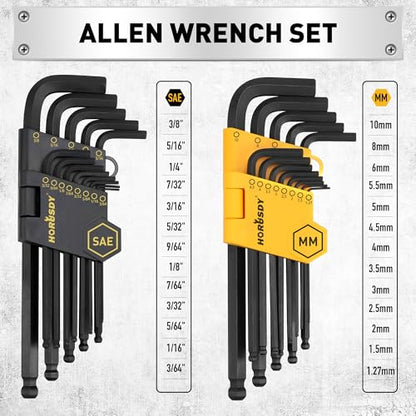HORUSDY 140-Piece Magnetic Screwdriver Set with Plastic Racking, Includes SAE & Metric Hex Keys, Precision Screwdriver and Magnetizer Demagnetizer DIY Tools for Men Tools Gift - style: 140-Piece Magnetic Screwdriver Set with Plastic Racking
