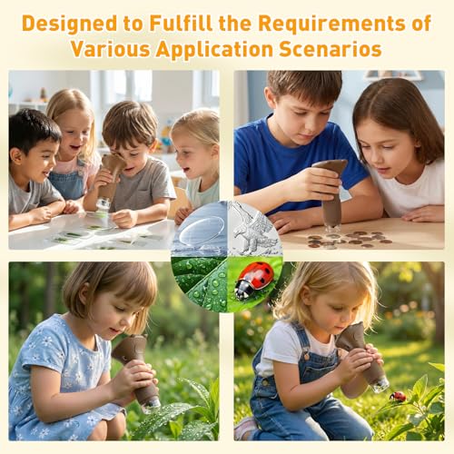 4K 1000X Digital Microscope for Kids with 2.0" IPS Screen(Yellow) - color: yellow
