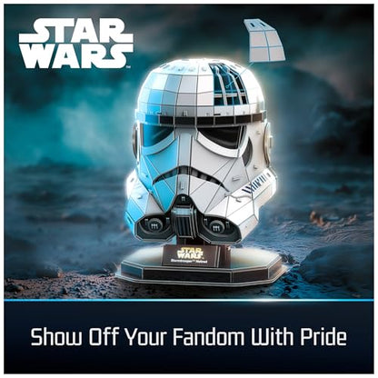 4D Build Star Wars Stormtrooper Helmet 3D Puzzle Model Kit, Room Display - style: Stormtrooper Helmet 121 pcs