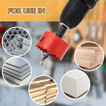 2-1/4 in. Bi-Metal Hole Saw Drill Bit - General Purpose Saw for Wood, Plywood, Cornhole, Ceiling, and Drywall - Includes Arbor & Pilot Bit - size: 2-1/4"(57mm)
