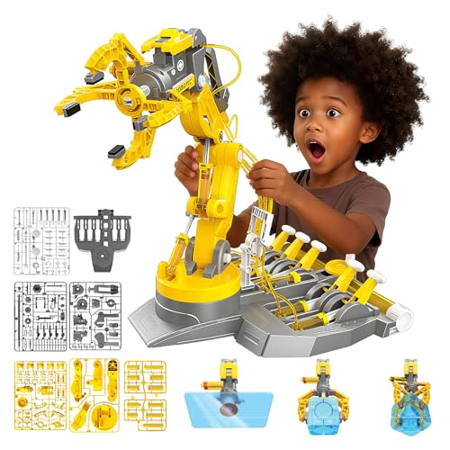 Hydraulic Robot Arm STEM Building Toy, 220 Pcs Engineering Kit