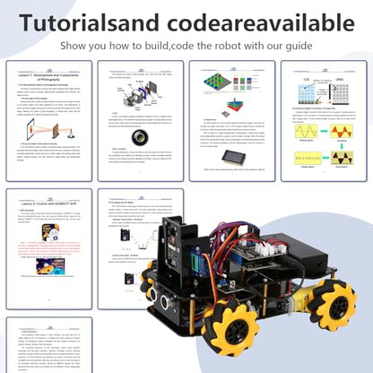 ACEBOTT Robot Kit with 3MP Camera, Robotics for Kids Ages 8–12 12-16 Compatible with Arduino & Scratch, App & Remote Control, STEM Toys Coding Robot Kit, Gift for Kids, Teens and Adults - color: Yellow-b