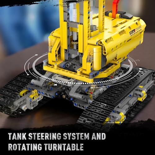 Mould King MOC Crawler Crane Advanced Building Kit for Adults, MOC Mobile Crane Heavy-Duty Truck Sets to Build, APP Control Large Engineering Vehicles, Construction Model Toy for Youth (1731 PCS)