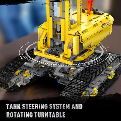 Mould King MOC Crawler Crane Advanced Building Kit for Adults, MOC Mobile Crane Heavy-Duty Truck Sets to Build, APP Control Large Engineering Vehicles, Construction Model Toy for Youth (1731 PCS)