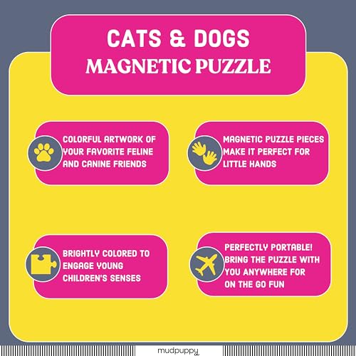 Mudpuppy - Cats & Dogs - Set of Two 20 Piece Magnetic Puzzles for Kids - style: Cats & Dogs
