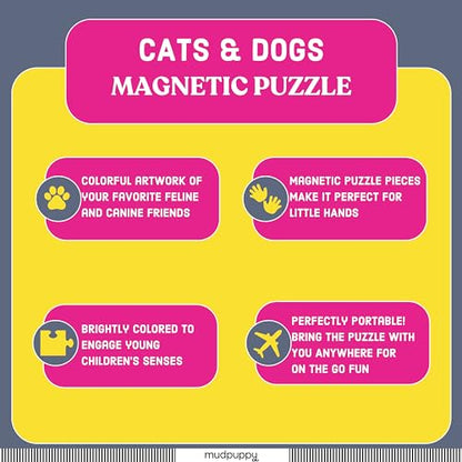 Mudpuppy - Cats & Dogs - Set of Two 20 Piece Magnetic Puzzles for Kids - style: Cats & Dogs