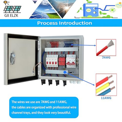 Hardcover Solar Combiner Box with 4 Strings, 80 A Circuit Breakers. This pv Combiner Box is Suitable for Off-Grid Solar Power High-Power Version - size: 4 string 80A