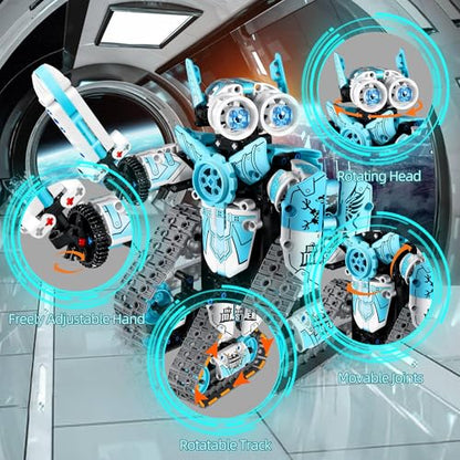STEM Robot Building Kit for Boys 6-12, APP & Remote Control RC Toy for Kids Science LearningDIY Educational Gift Set for Age 6 7 8 9 10 11 12+ Boys & Girls - color: Blue