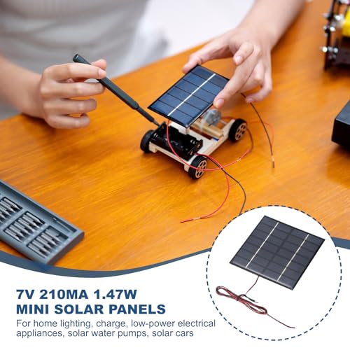 MECCANIXITY 7V 1.47W 210mA Mini Solar Panels with Cable 110 x 110mm - size: 110 x 110mm