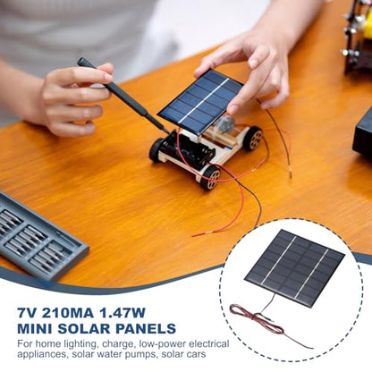 MECCANIXITY 7V 1.47W 210mA Mini Solar Panels with Cable 110 x 110mm - size: 110 x 110mm