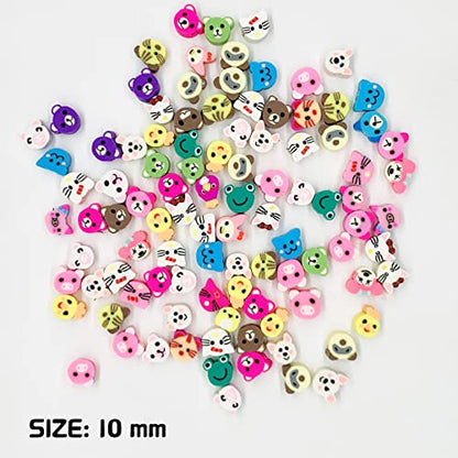 100 Pcs Polymer Clay Beads Cartoon Heishi Spacer Beads Supplies for DIY Bracelet Earring Necklace Jewelry Making (Animal) - color: Animal