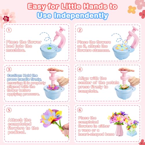 Fabric Flower Bouquets Toys for 3+, Flower Making Kit, DIY Arts and Crafts - size: Number of flowers（100pcs）