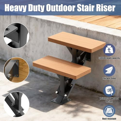 3 Step Metal Stair Stringers,Stair Riser for Deck Height 21.3" - size: 3 Step