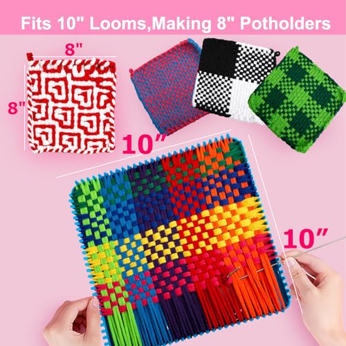 OYACH 10inch Cotton Potholder Weaving Loom Refill Loops,440 Potholder Loops - color: 10” Cotton Loop