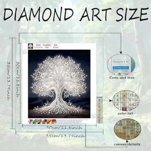 Diamond Art Painting Kits for Adults,Tree of Life Special Shape Gem Art Kit - color: YP081