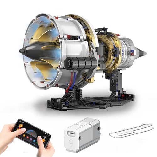 Jet Engine Model Kit that Run App Controlled Building Blocks Set with Motor - size: X-Large