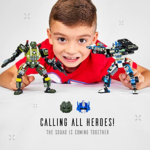 JITTERYGIT Robot Army Buildable Mech Soldier Glow in The Dark Gift Toy Set, Helicopter Military Creative STEM Project, Dinosaur Building Bricks Kit for Kids Ages 6-11 Years Old - style: Army Robot