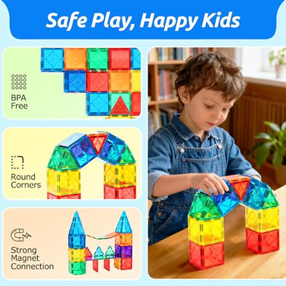 30PC Squares Magnetic Tiles Kids Toys for 3 4 5 6 7 8+ Years Old Boys Girls - style: 30PCS Magnetic Tiles