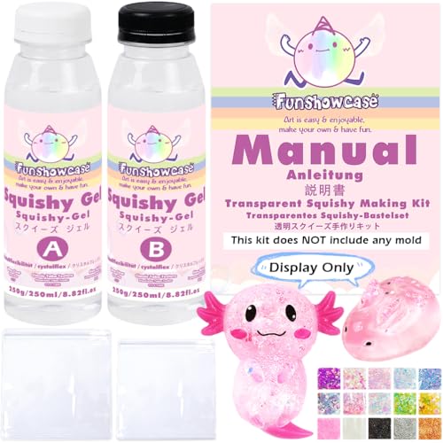 Taba Squishy Making Kit Clear Gel Flex Rubber Crystal Liquid Silicone 17oz Pack - color: Crystal Taba