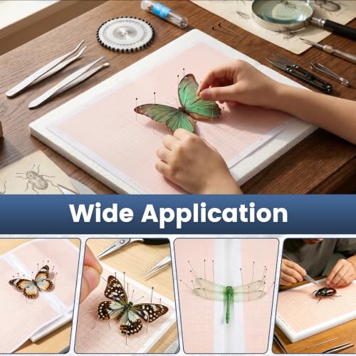 Alipis Insect Pinning Kit with Eva Foam Board, Insect Pins, Coordinate Paper, Tweezers and Scissors, Entomology Tools for Butterfly Specimen Prep, Bug Collection, Student Nature Study Supplies