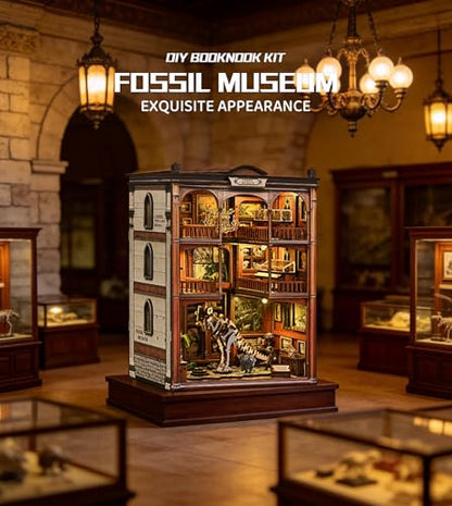 Roroom DIY Miniature House Kit, Prehistoric Fossil Museum Dollhouse Kit - color: Fossil Museum