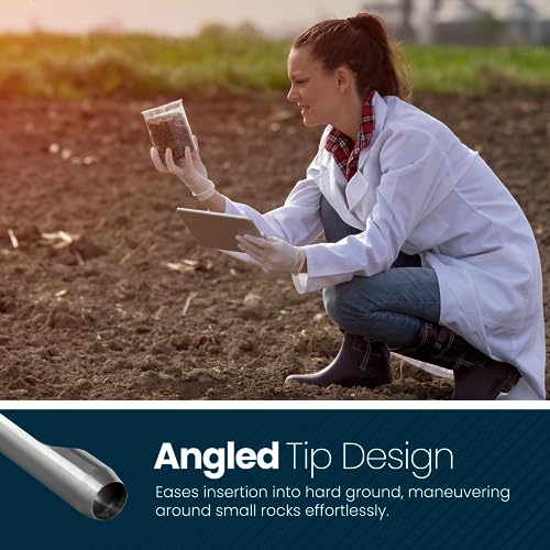 Varomorus Soil Sampler Probe Stainless Steel Tubular T-Style Handle. (12 inch) - size: 12 inches