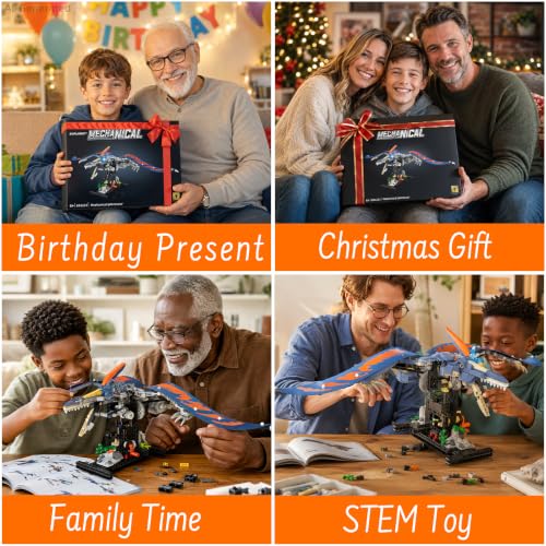 Mechanical Pterosaur Dinosaur Building Set with Lights for Boys - color: Pterosaur