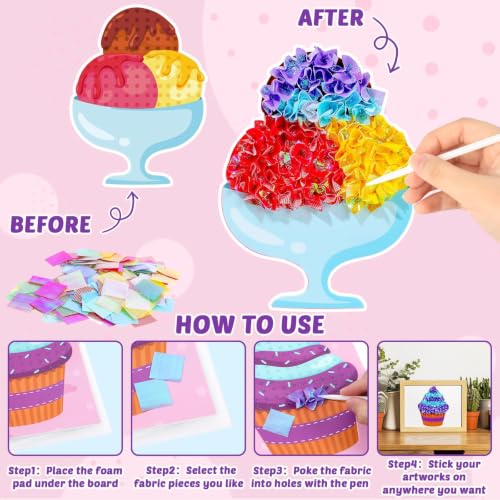 Lonfliness 8 Pcs Dessert Cake Poke in Craft Kits for Kids Mess Free DIY Art - style: Dessert