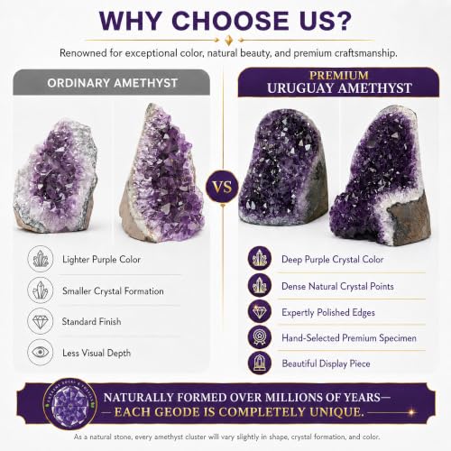 Premium Natural Amethyst Crystals Geode, 3.5-4.5 lbs Healing Crystal Stones - size: 3.5 pound - 4.5 pound