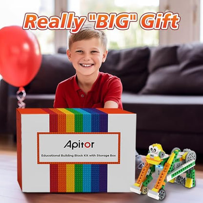 Apitor Robot Q Robot Building Kit, 20-in-1 Programmable APP RC Car Robotics Coding Kit, Includes Large Storage Organizer with Sorting Plate, STEM Birthday Gifts for Boys Girls Kids Aged 6-12 - style: Robot Q(Storage)