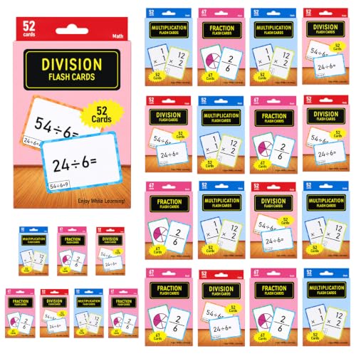 24 Case 52 Card Mathematics Flashcards Multiplication Flash Card - style: Multiplication & Division