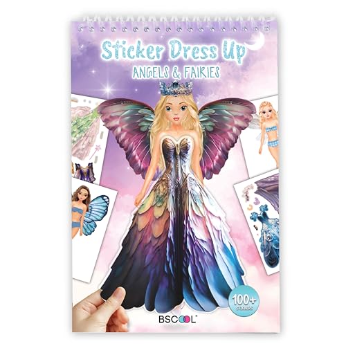 BSCOOL Sticker Dress Up Angels and Fairies Activity Book for Girls - color: Sticker Dress Up Angels and Fairies