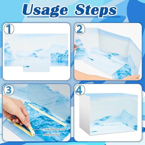 AmazingSpark 2 Set Arctic Habitat Diorama Box and Water Sticker Decor, Polar Bear Diorama Project Supplies Set, Cardboard Display Case Kit & Water Sticker with Double Sided Tapes for DIY Crafts - style: Arctic