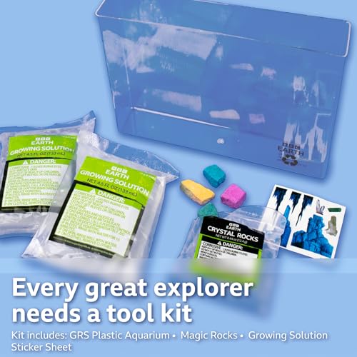 BBC Earth Grow & Discover Crystal Aquarium, Grow Colorful Cave-Like Crystal Formations Inside Reusable Tank, Magic Rocks, STEM Toys, Unique Crystal Growing kit, Science Experiments for Kids 6-8 - style: Crystal Aquarium