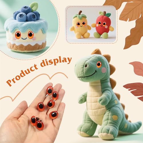 TOAOB 28pcs Orange Oval Safety Eyes with Washers 13 x 18mm Stuffed Animals Craft Plastic Doll Eyes for DIY Amigurumis Crochet Puppet Making - color: Orange