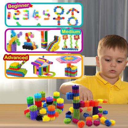 STEM Building Blocks Toys for Kids – Educational and Safe Gear Interlocking Construction Playset – Develop Creativity Preschool Brain Teaser Toys Gift for 3 4 5 Years Old Kids Boys Girls