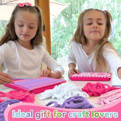 Pro 10 Inch Potholder Loom Kit for Kids & Beginners, Large Weaving Loom Crafts for Girls Age 6-12 Year Old & Adults, Gift Ideas for Birthday & Christmas, 112 Delicate Loops to Make 2 Pot Holders - color: Potholder Loom Kit